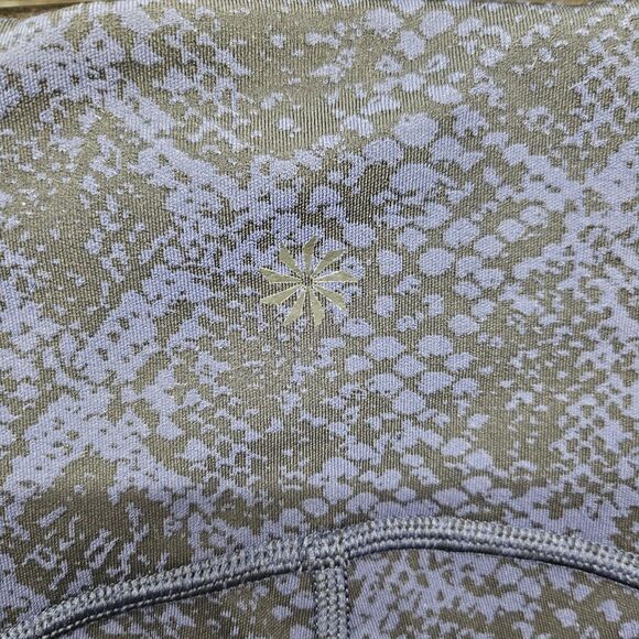 Athleta Ultimate Stash Pocket 7/8 Tight Leggings Sz S Blue Snake Print Running - Picture 8 of 10